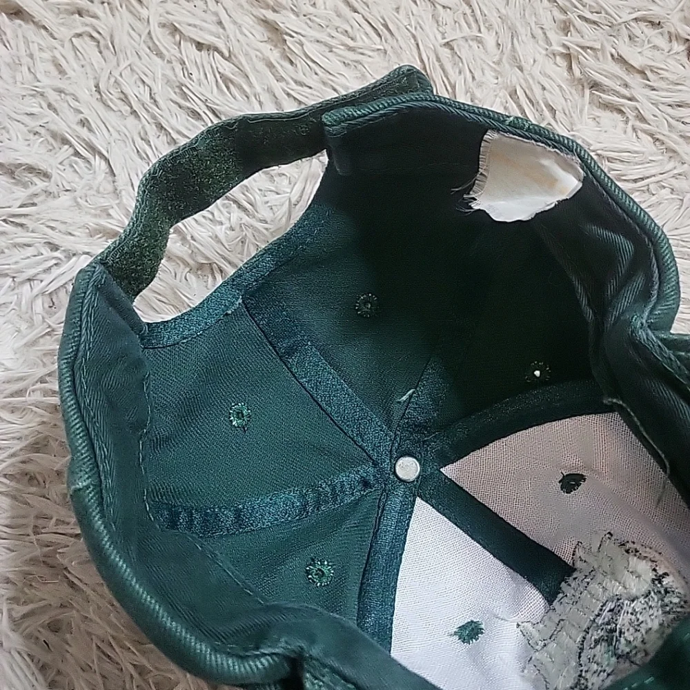 Vintage Poland Spring Hat Baseball Cap Green Streetwear Indie ✨️💫